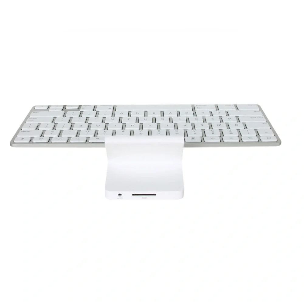 Apple iPad Keyboard Dock Wireless Tablet Stand White Desk Charging Station Tech